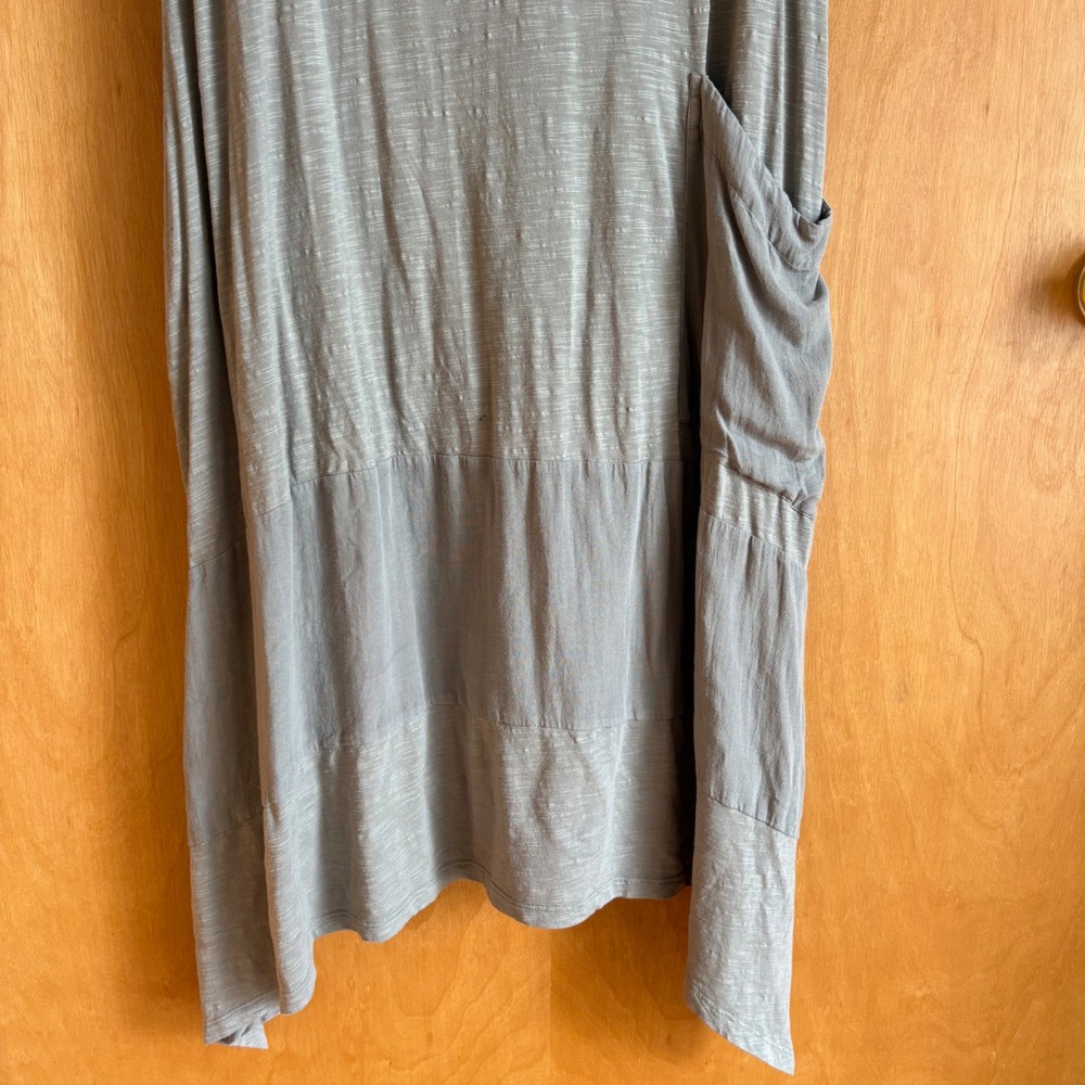 Soft Surroundings Dress Womens Medium Gray Sage Cotton Modal Handkerchief Hem - Picture 5 of 8